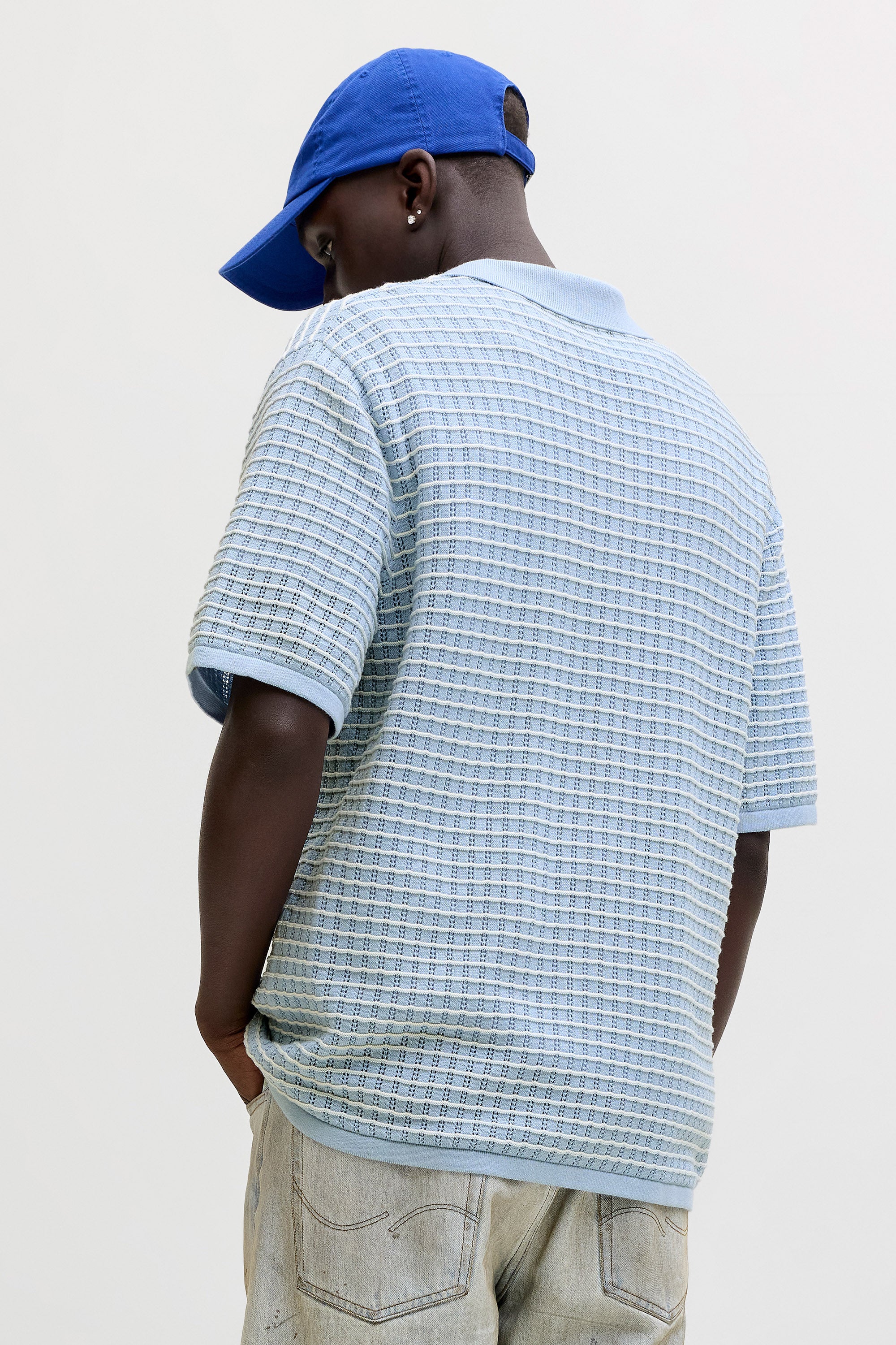 JORNANTUCKET Strick T-Shirt - Cashmere Blue + Sea Salt