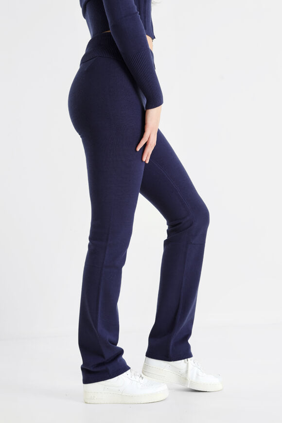 Flare Strickhose - Marineblau