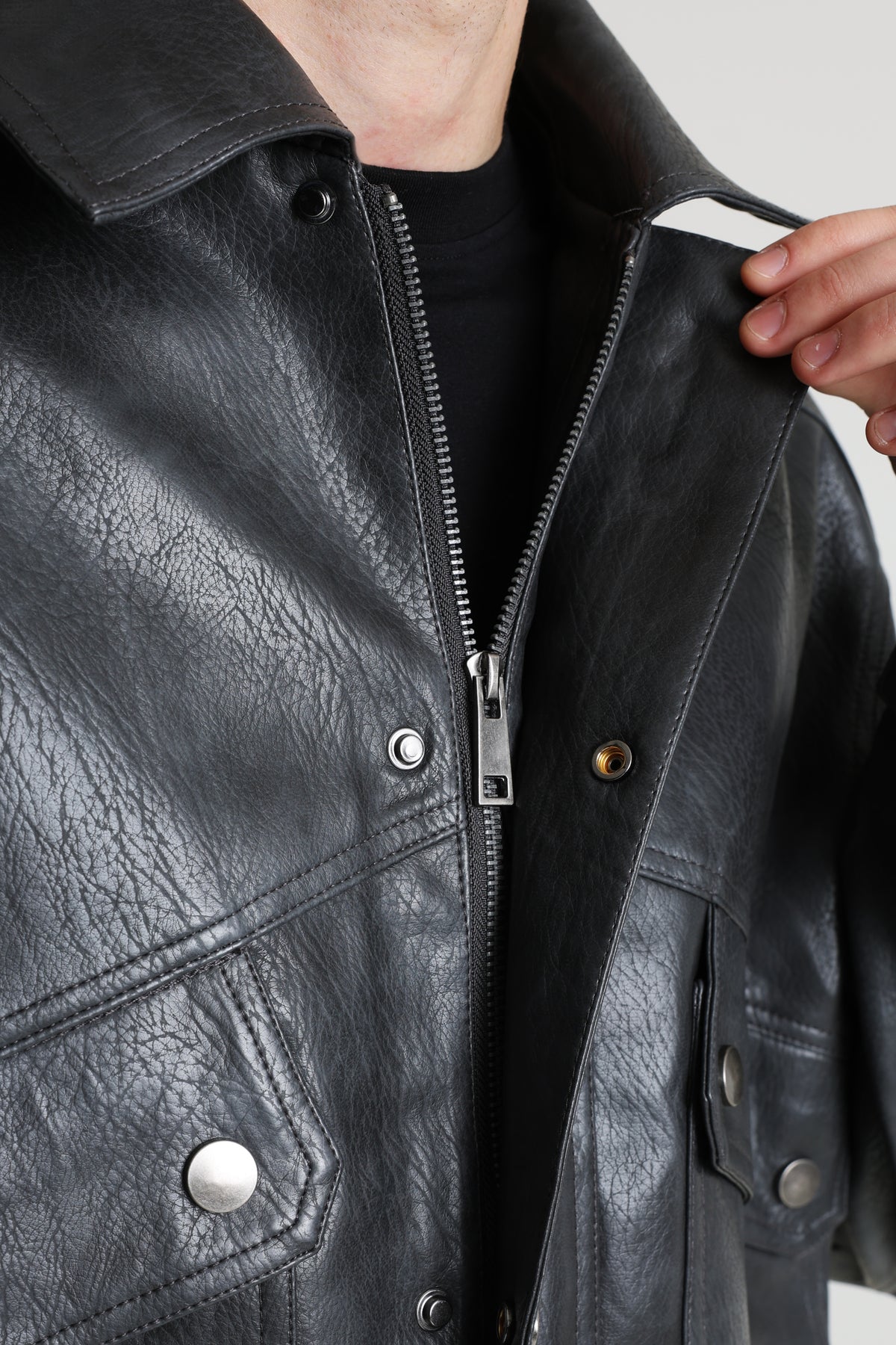 Veste en similicuir - Black Used