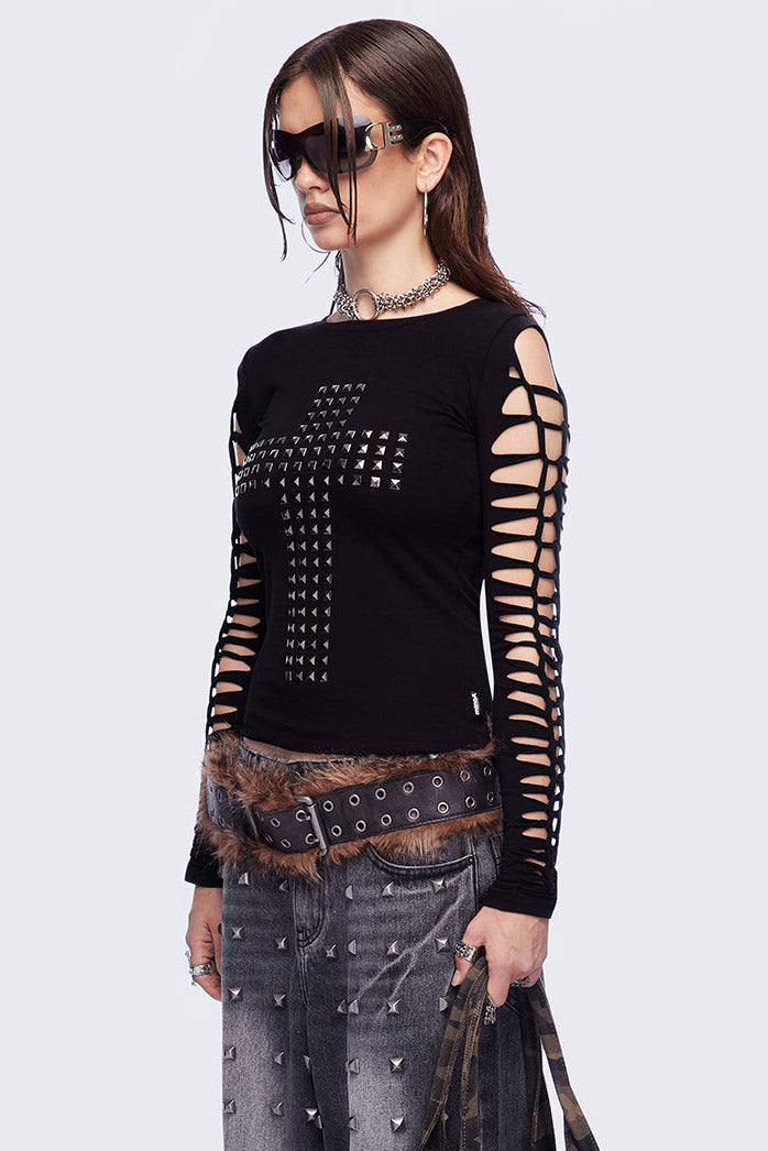 Redemption Cut-Out Langarmshirt - Black