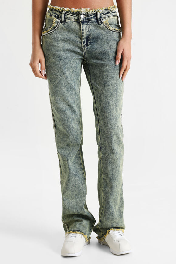 Bootcut Jeans - Blau/Grün