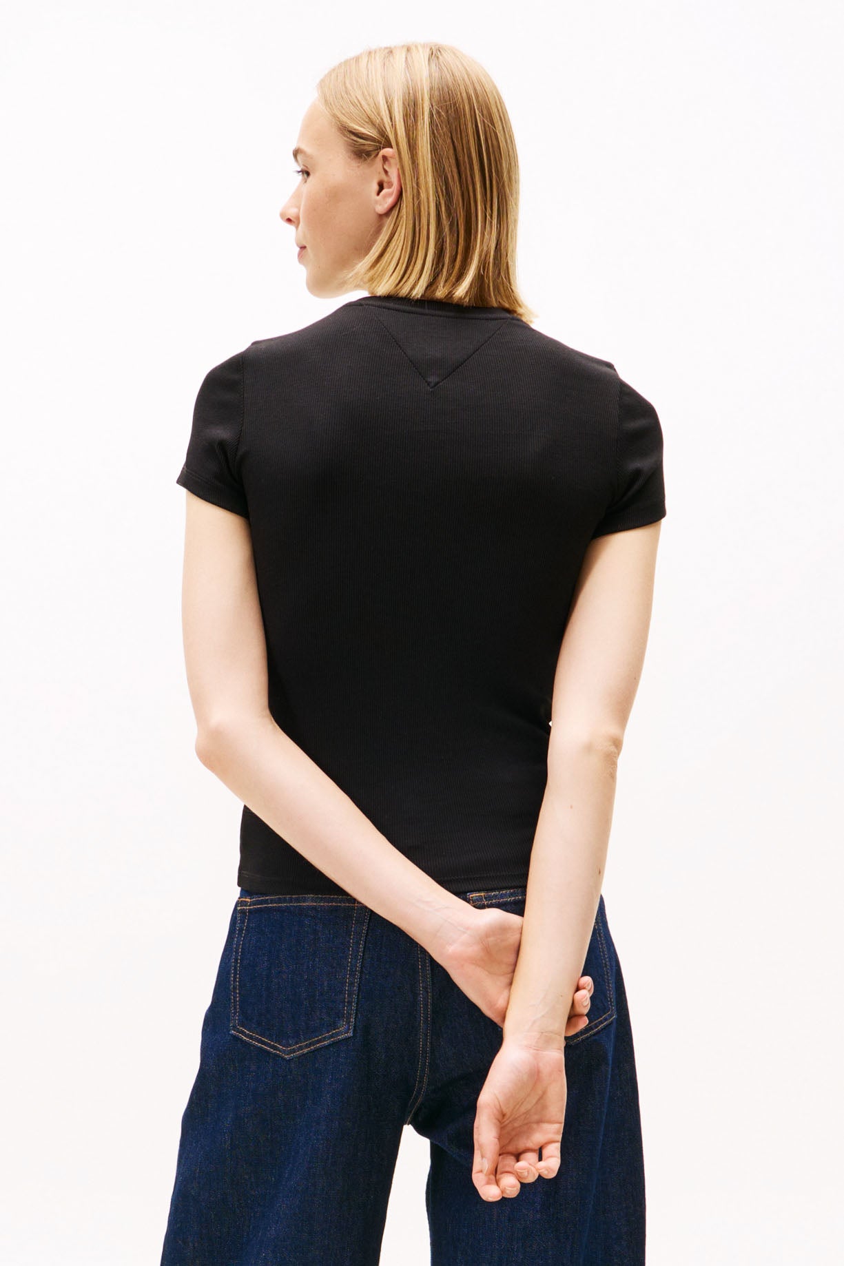 Geripptes T-Shirt - Black