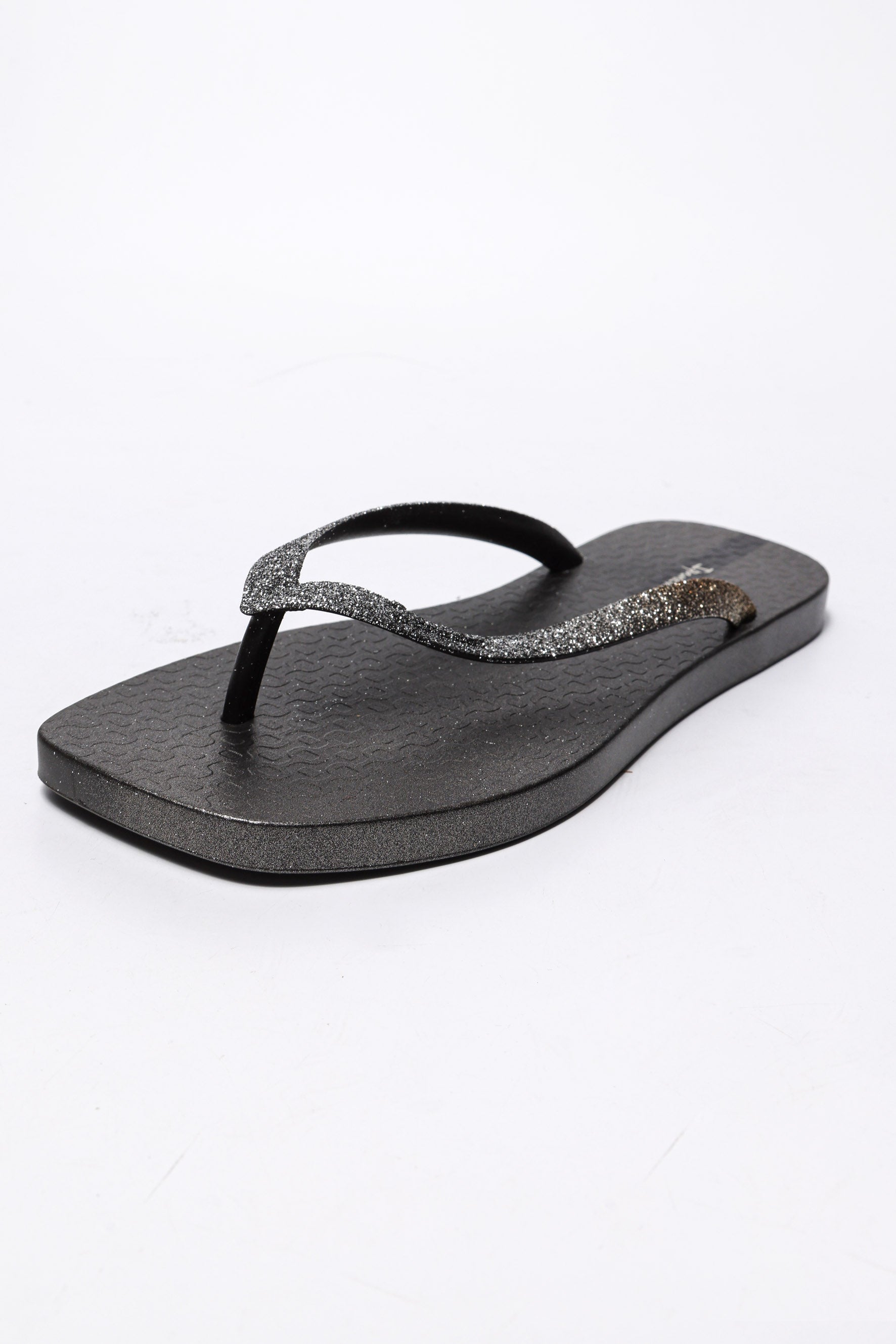 Flip Flops - Metallic Black + Glitter