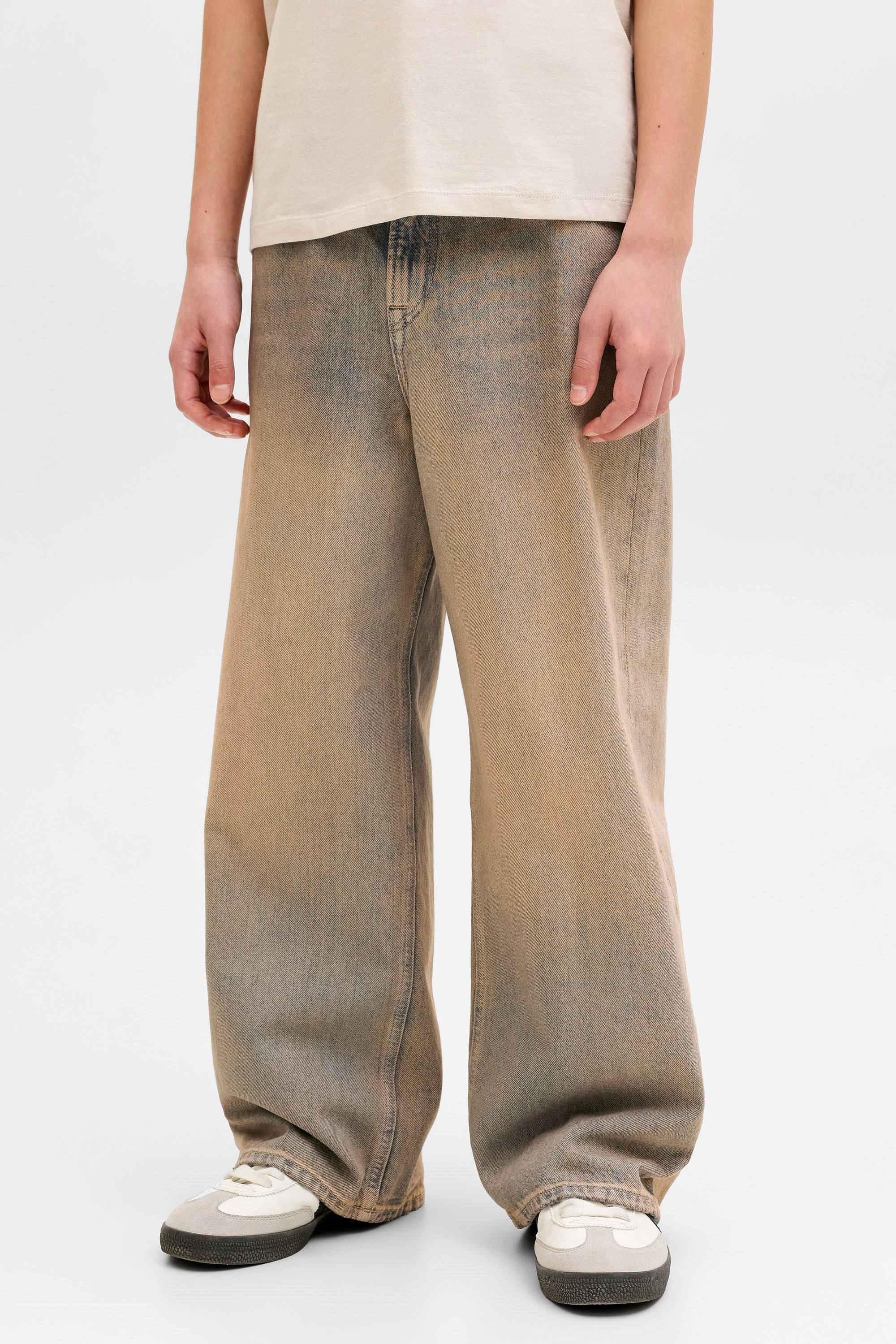 JJIDAVE Wide Fit Jeans - Blue/Brown