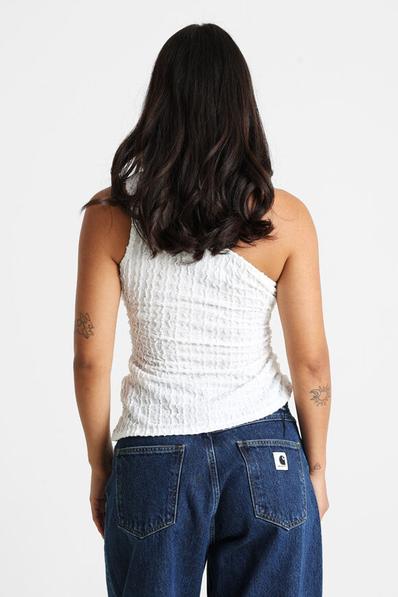 Structured one-shoulder top - white