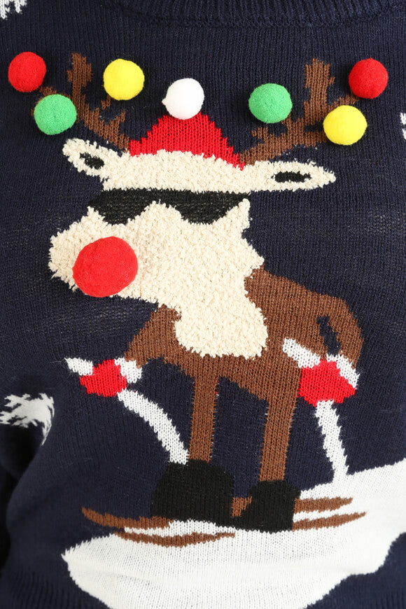 Christmas knitted sweater - Navy Blazer