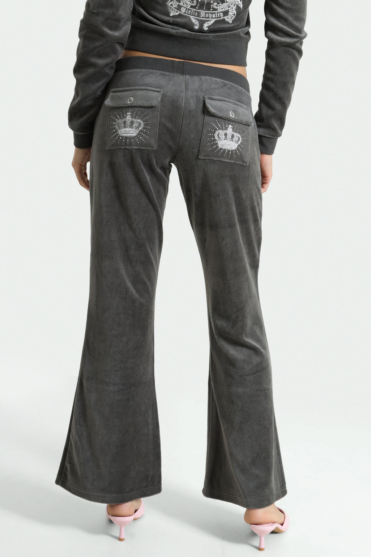 Rebelle flare velvet trousers - Raven