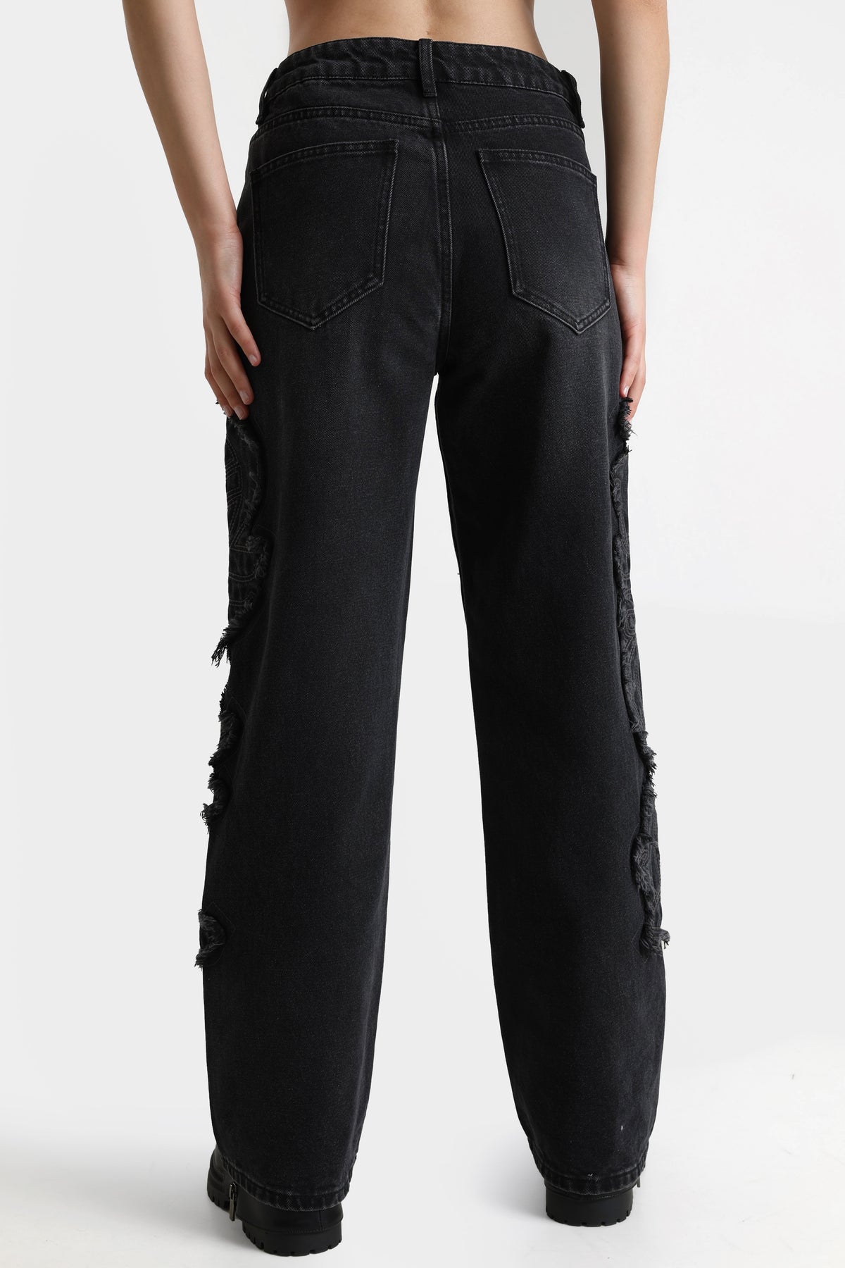 Straight Fit Jeans - Gewaschen Schwarz