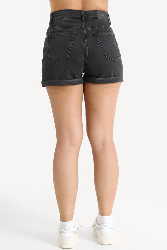 Mom fit denim shorts - black denim