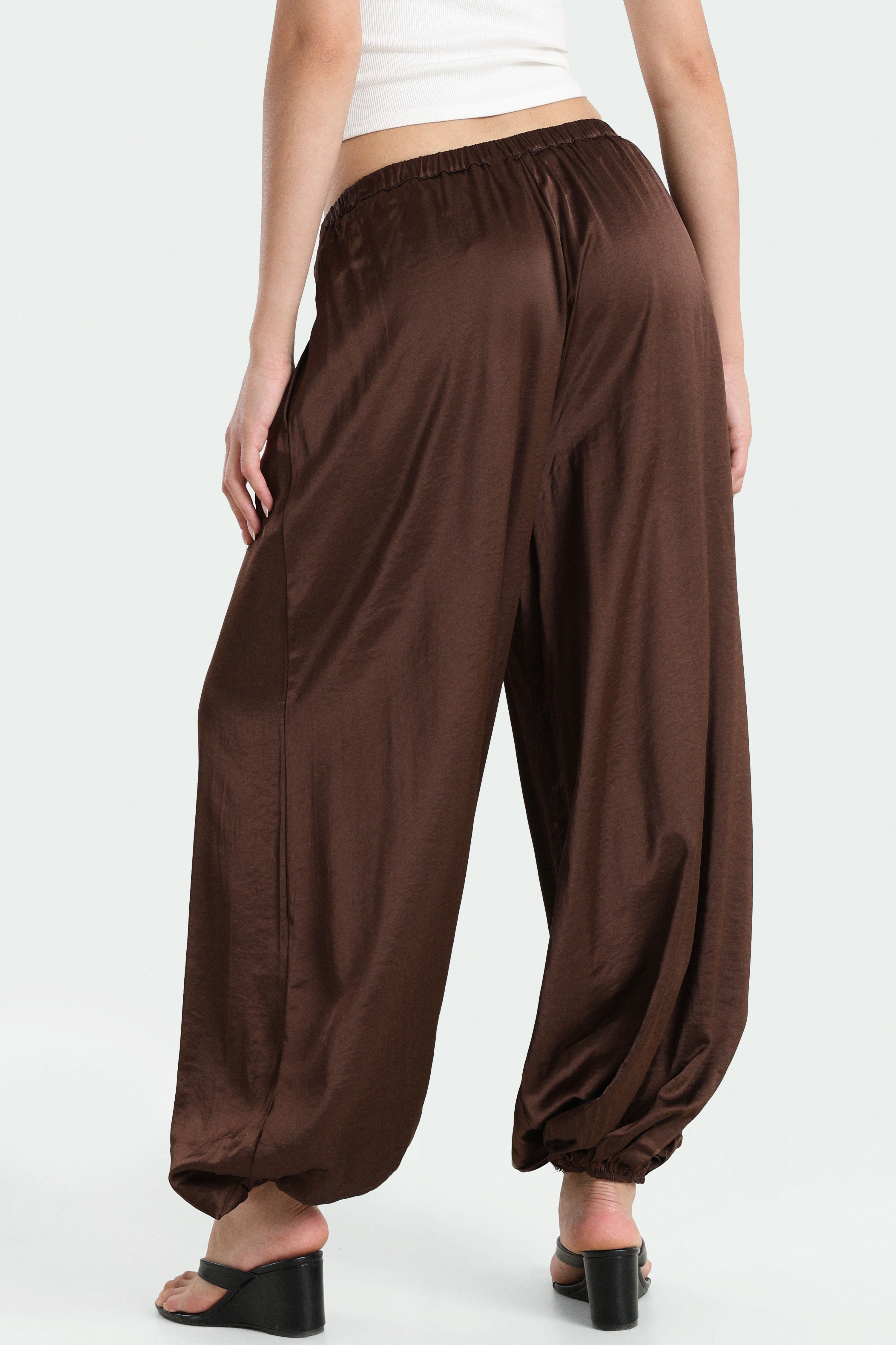 Ballon-Satinhose - Dunkelbraun