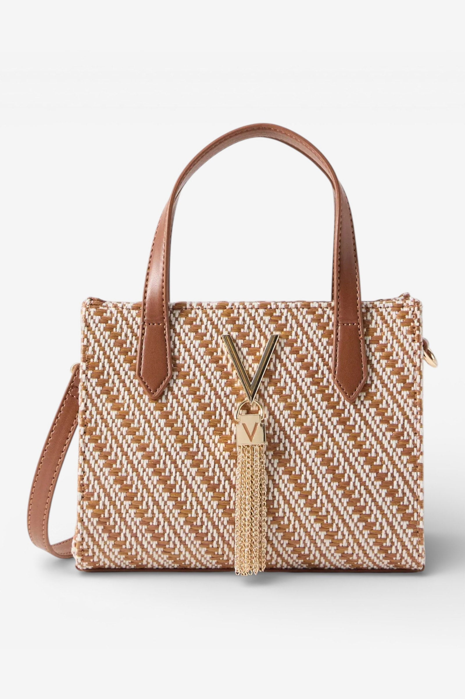 Divina Mini Hand- / Umhängetasche - Light Brown + White