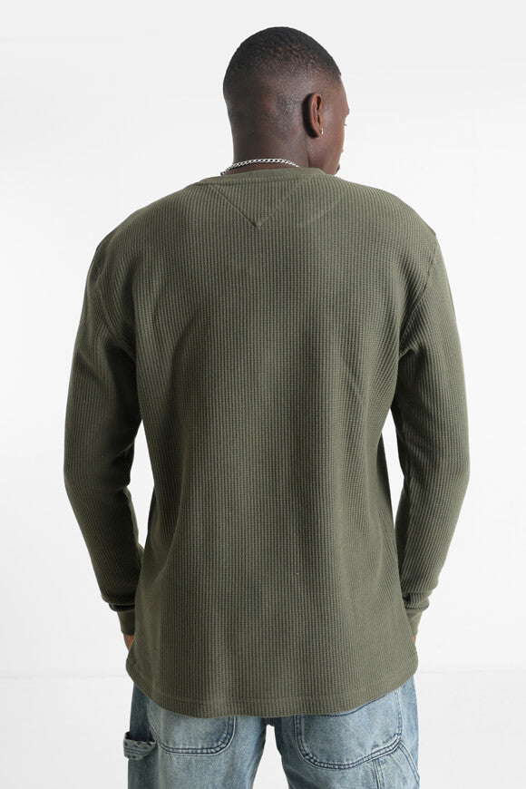 Langarmshirt mit Waffelstruktur - Fatigue Green