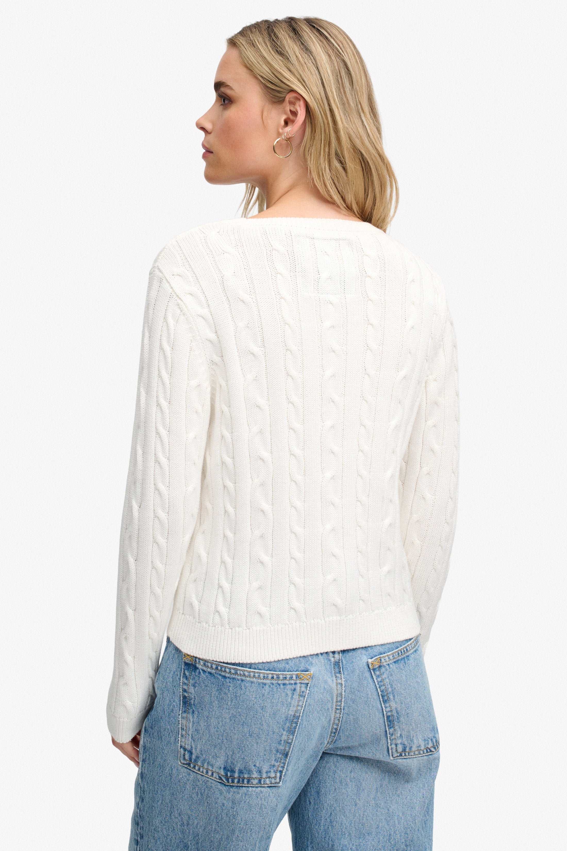 Cropped knit sweater - Offwhite