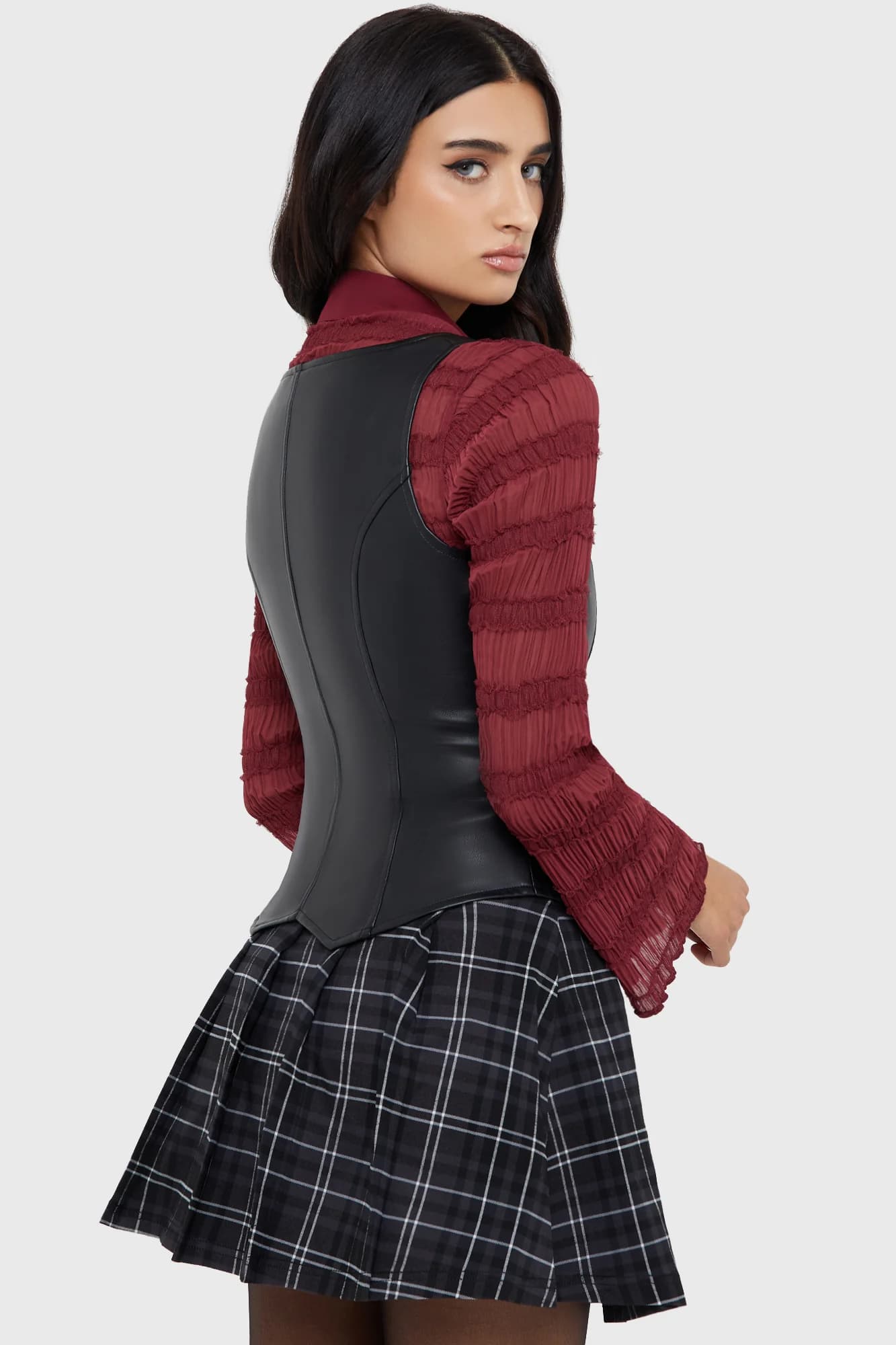 Top in ecopelle - Nero