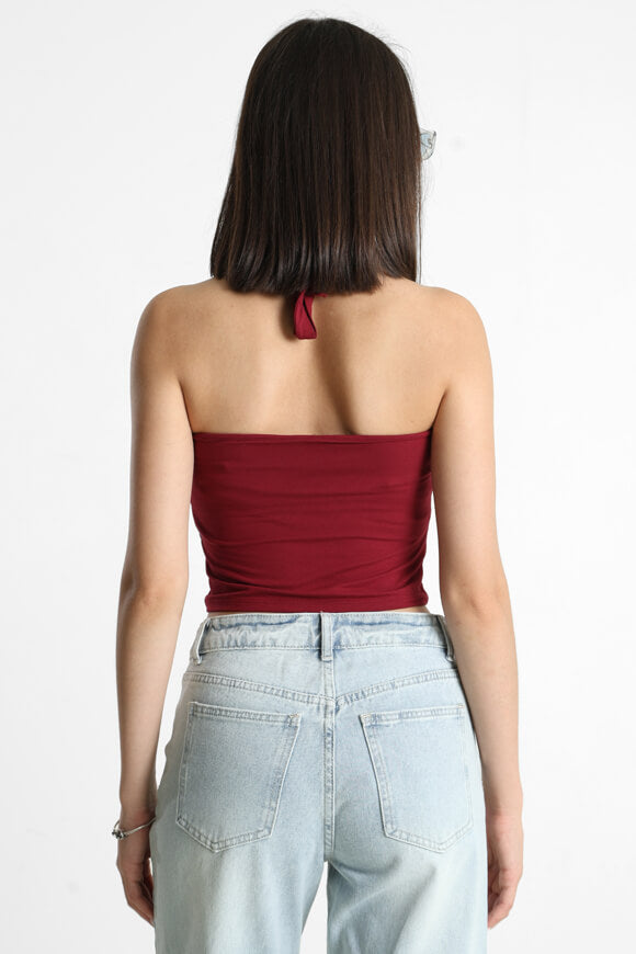 Crop Top dos nu - Bordeaux