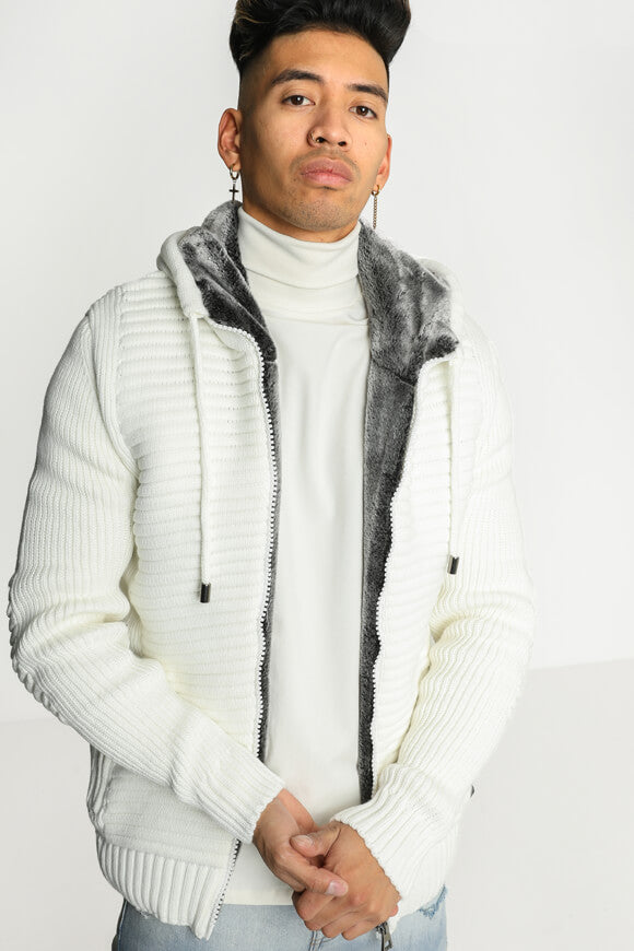 Cardigan doublé - Blanc cassé