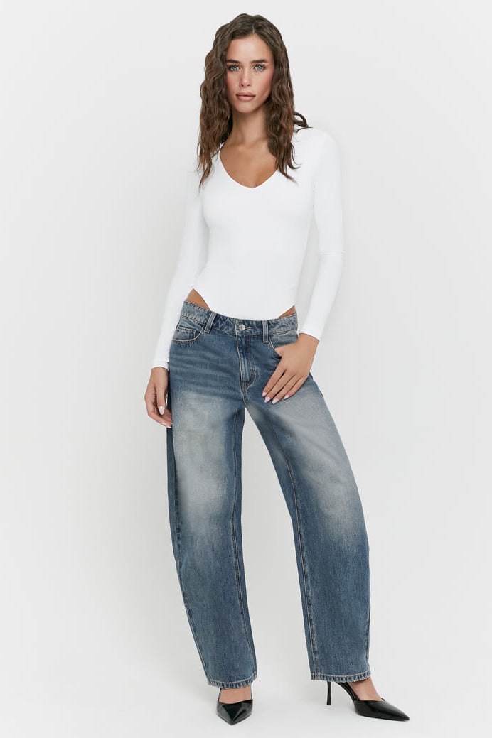Jean barrel fit - Blue Medium Wash