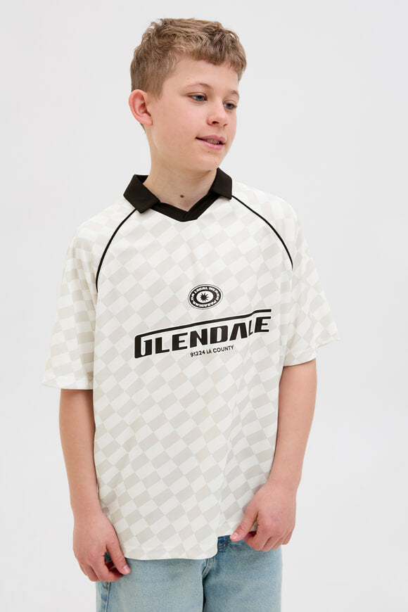 JCOLIDO Mesh Poloshirt - Cloud Dancer + Vapour Blu