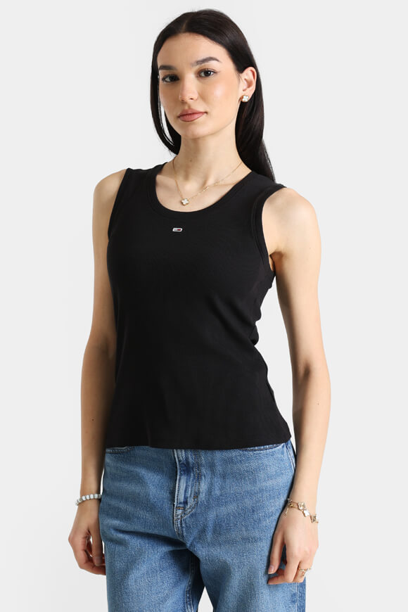 Geripptes Tanktop - Black