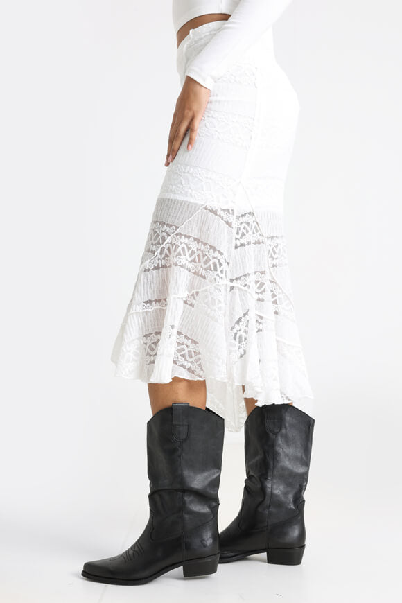 Midi Spitzenrock - Offwhite