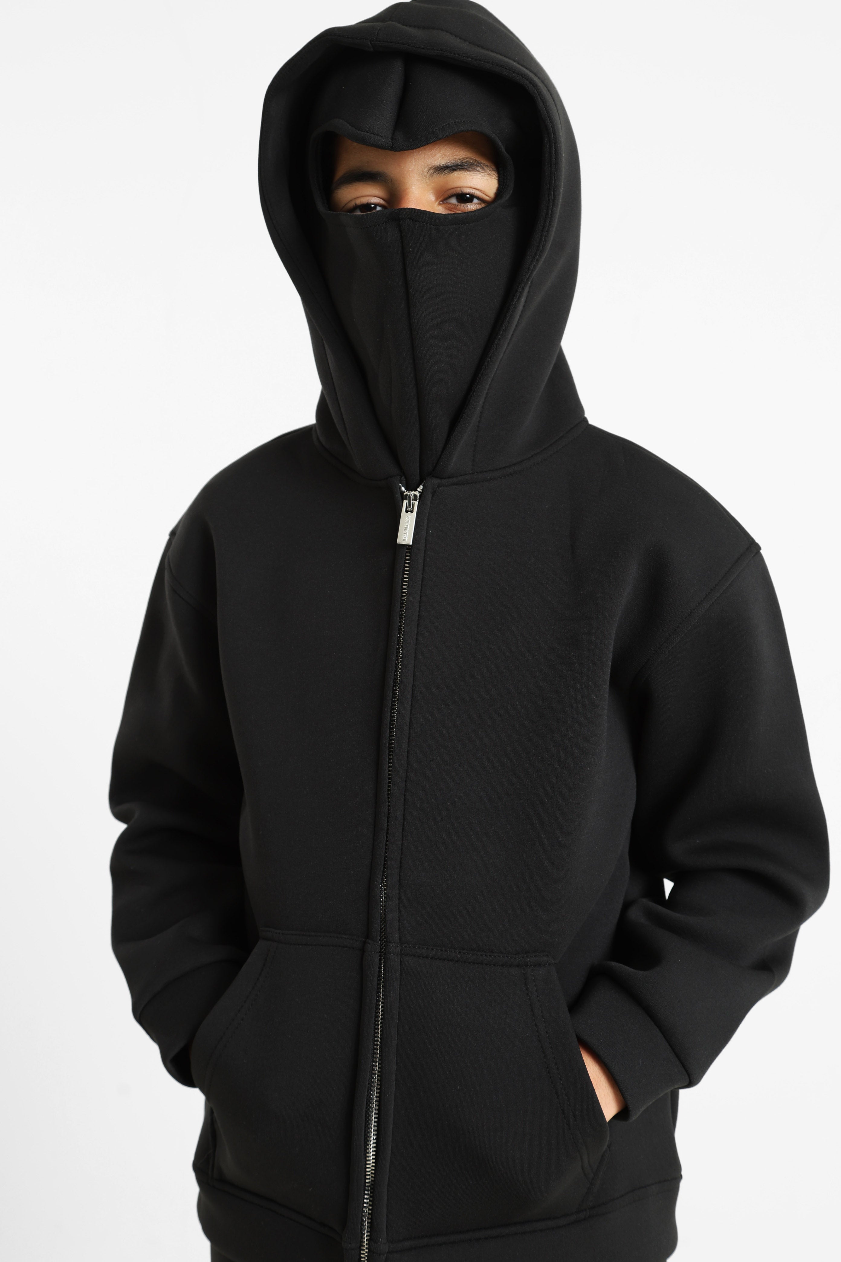 Kapuzensweatjacke - Black