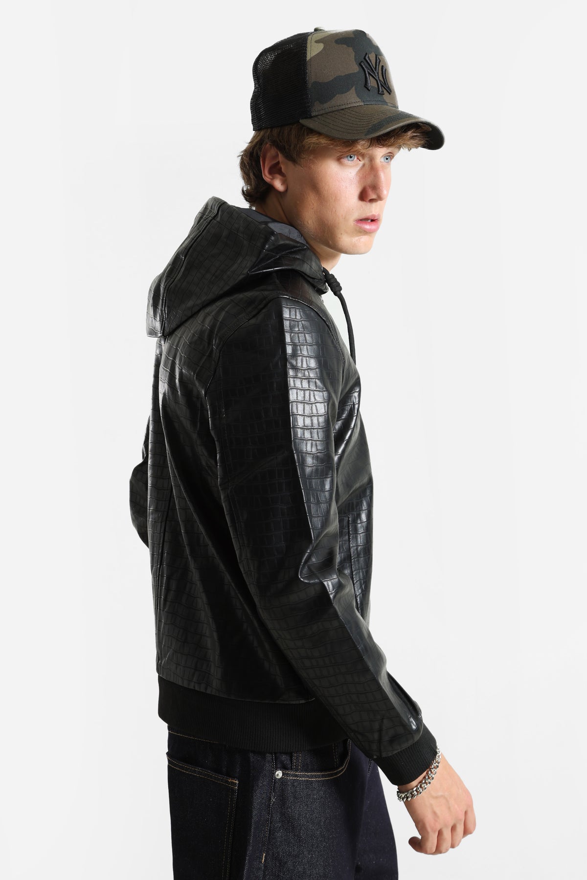 Bomber Kunstlederjacke