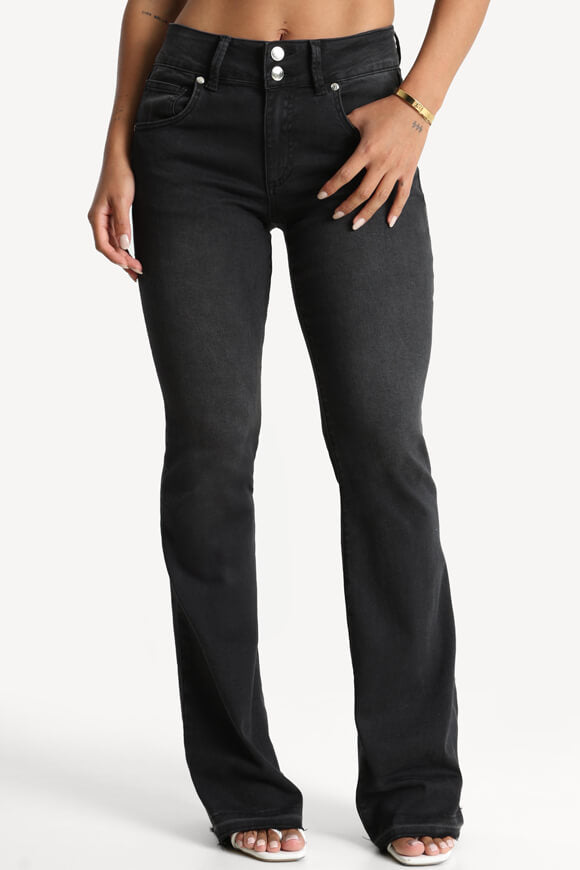 Flare Jeans - Schwarz Denim