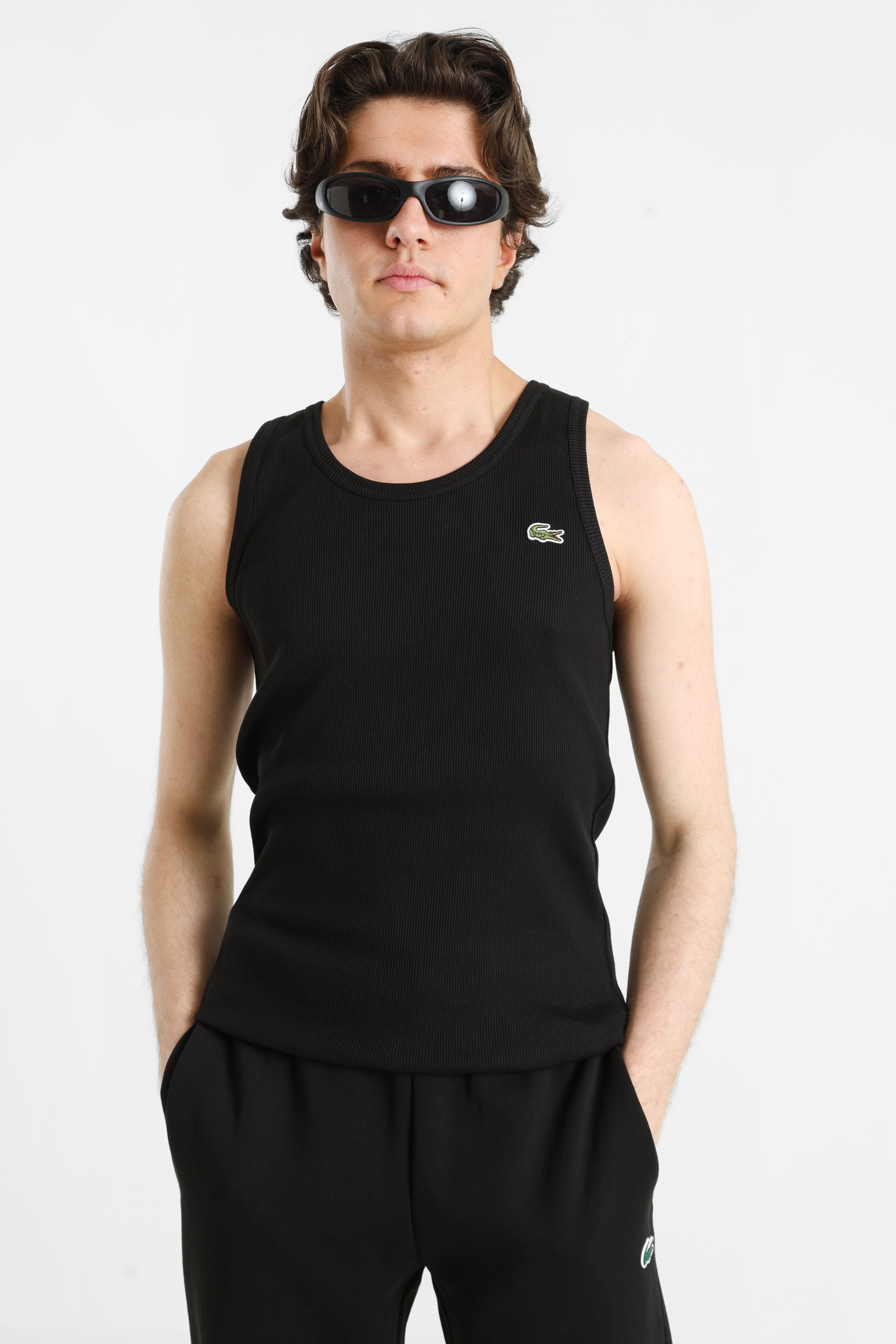 Geripptes Tanktop - Black