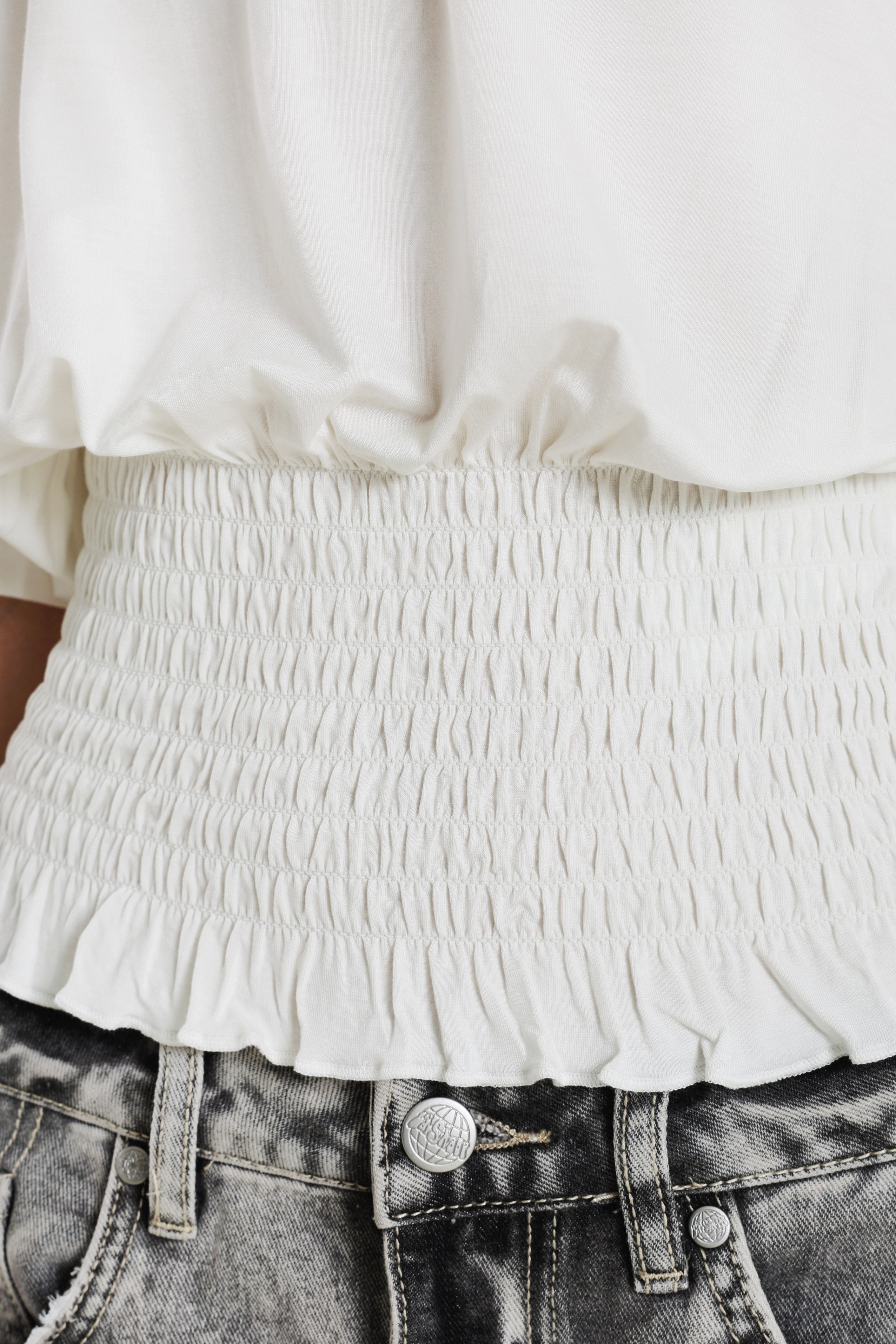 One Shoulder T-Shirt - Offwhite