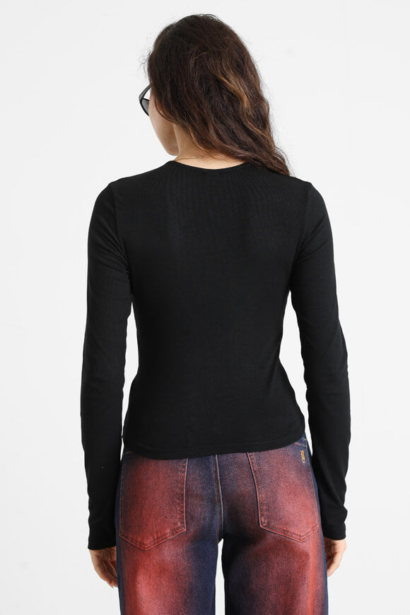 T-shirt à manches longues Crop - Noir