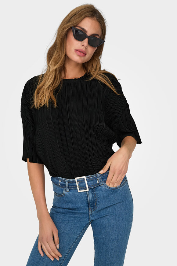 Ravenna Pleated T-Shirt - Black
