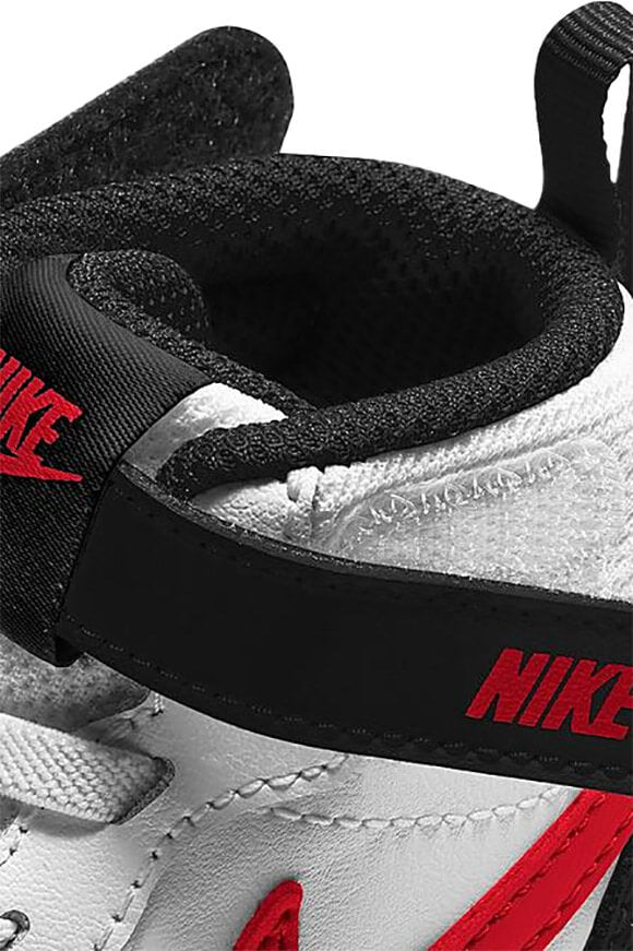 Baskets pour bébés Court Borough 2 - Blanc + Rouge Universitaire + Noir