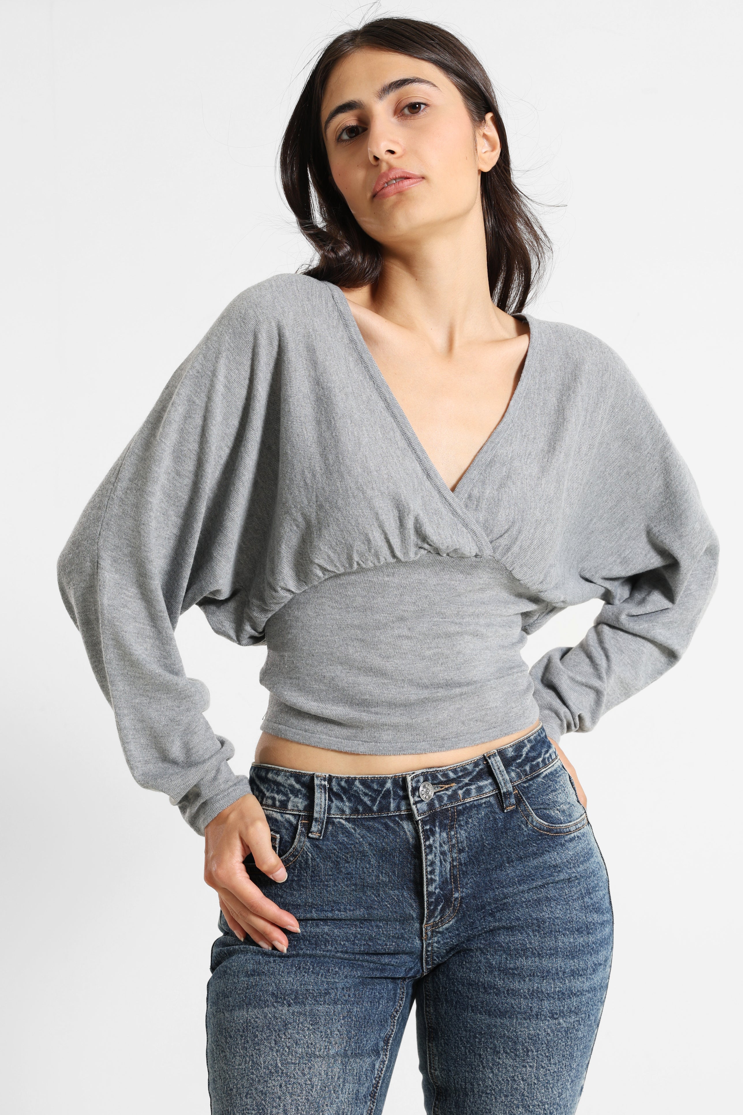 Fine knit sweater - Heather Grey