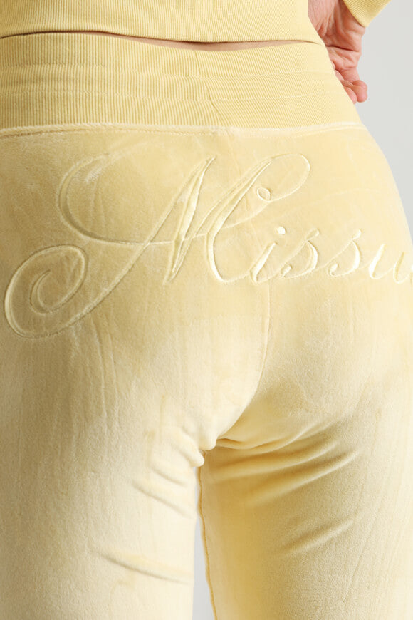 Pantaloni flare in velluto - giallo chiaro