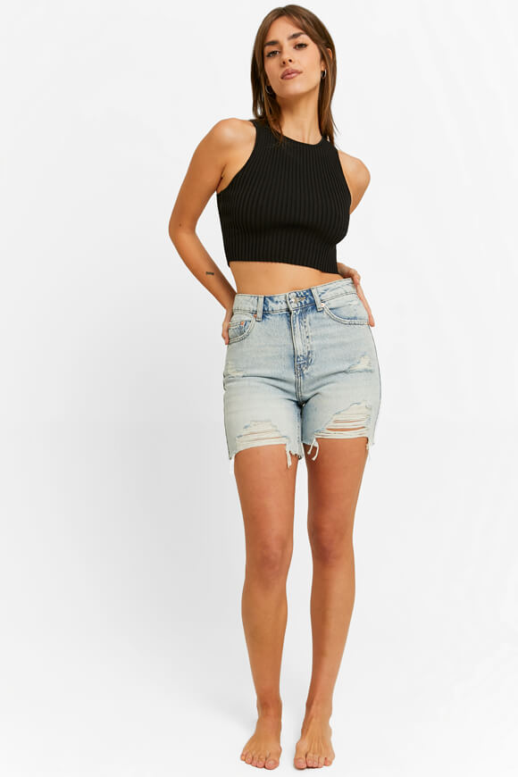 High waist denim shorts - Light Blue