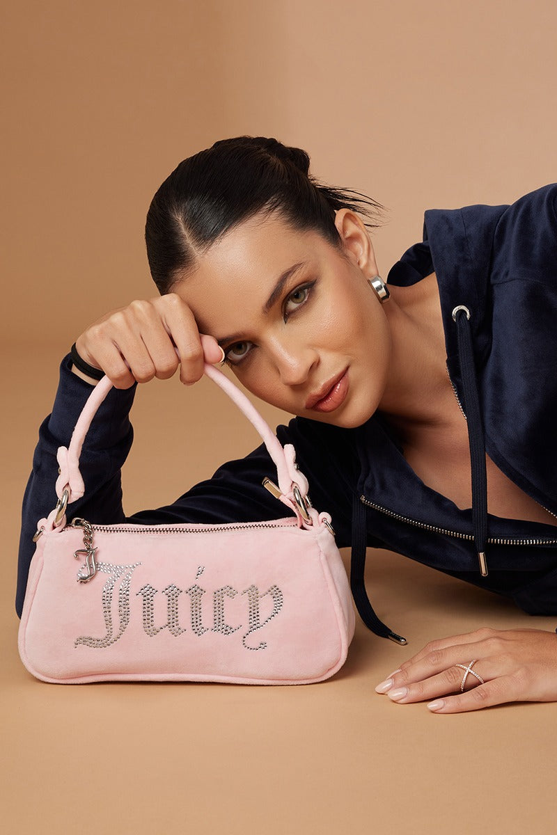 Kimberly sac à main et à bandoulière en velours - Juicy Pink
