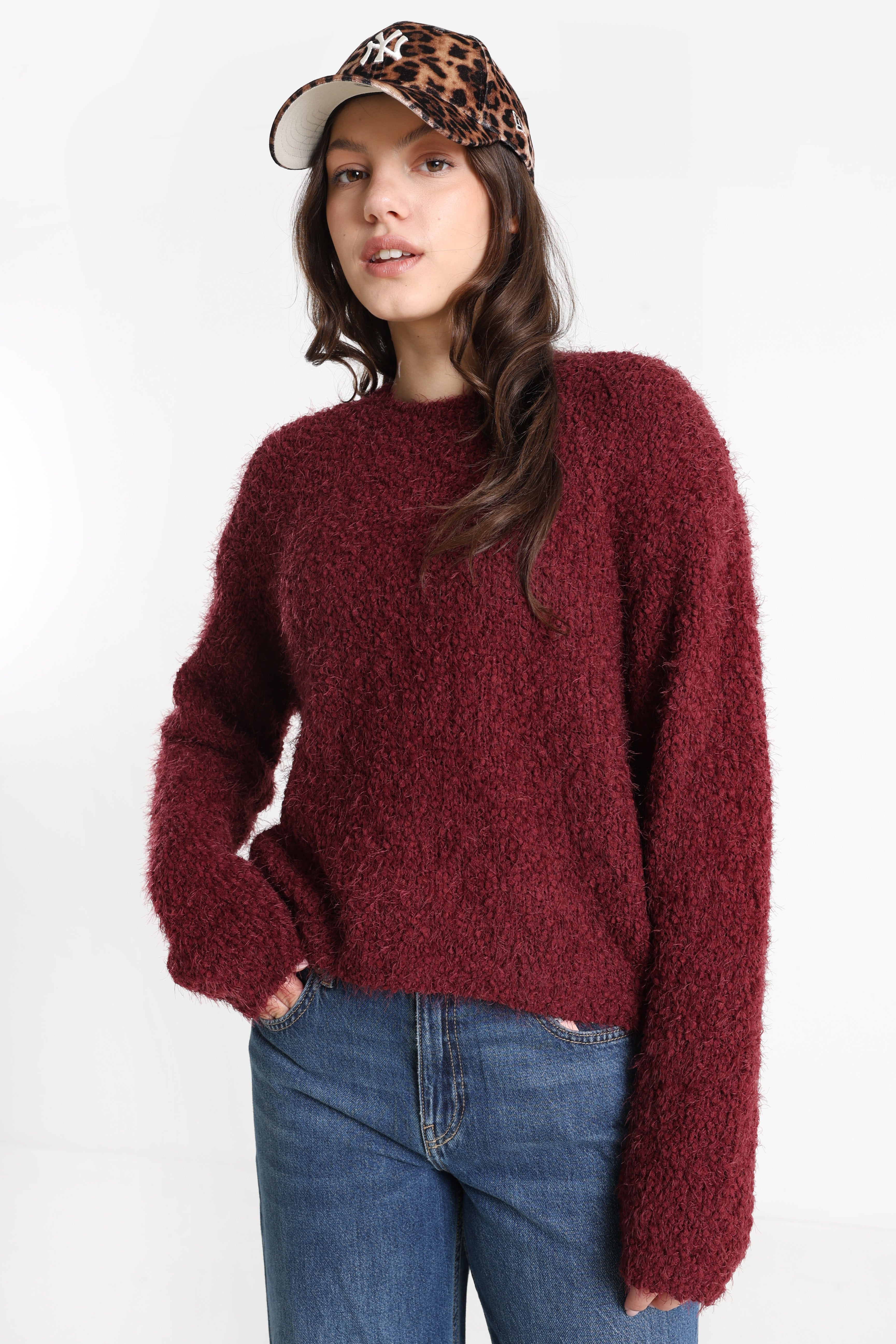 NMSASSY Maglia oversize in bouclé - Windsor Wine