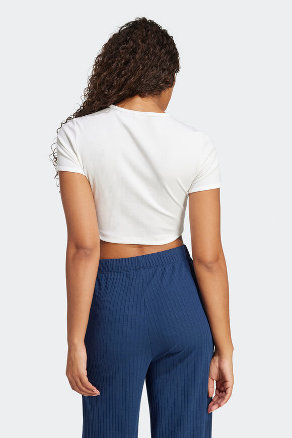 Ribbed crop T-shirt - White