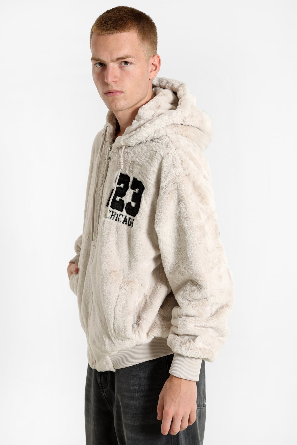 Kunstpelzjacke - Beige