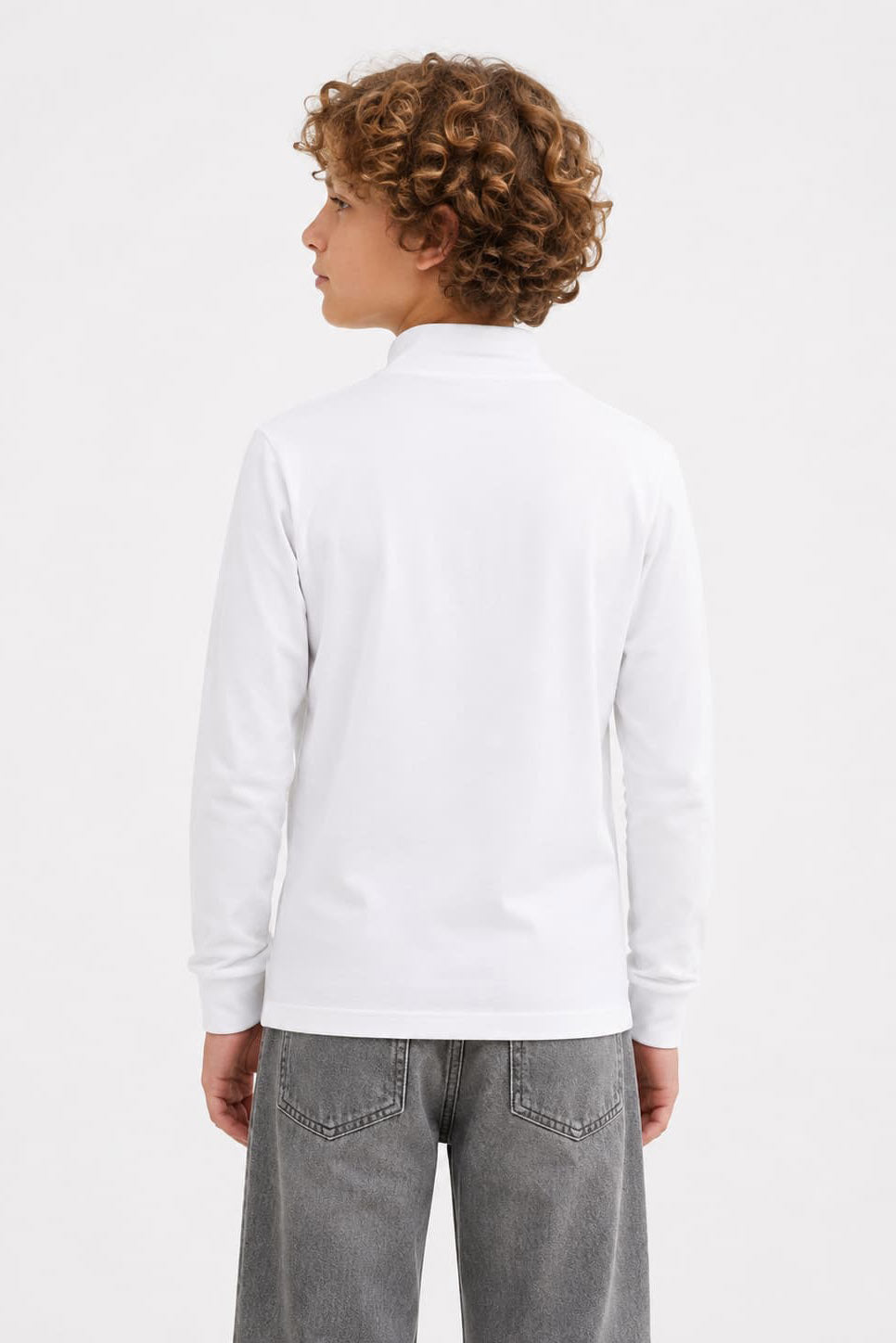 Long-sleeve turtleneck shirt - White
