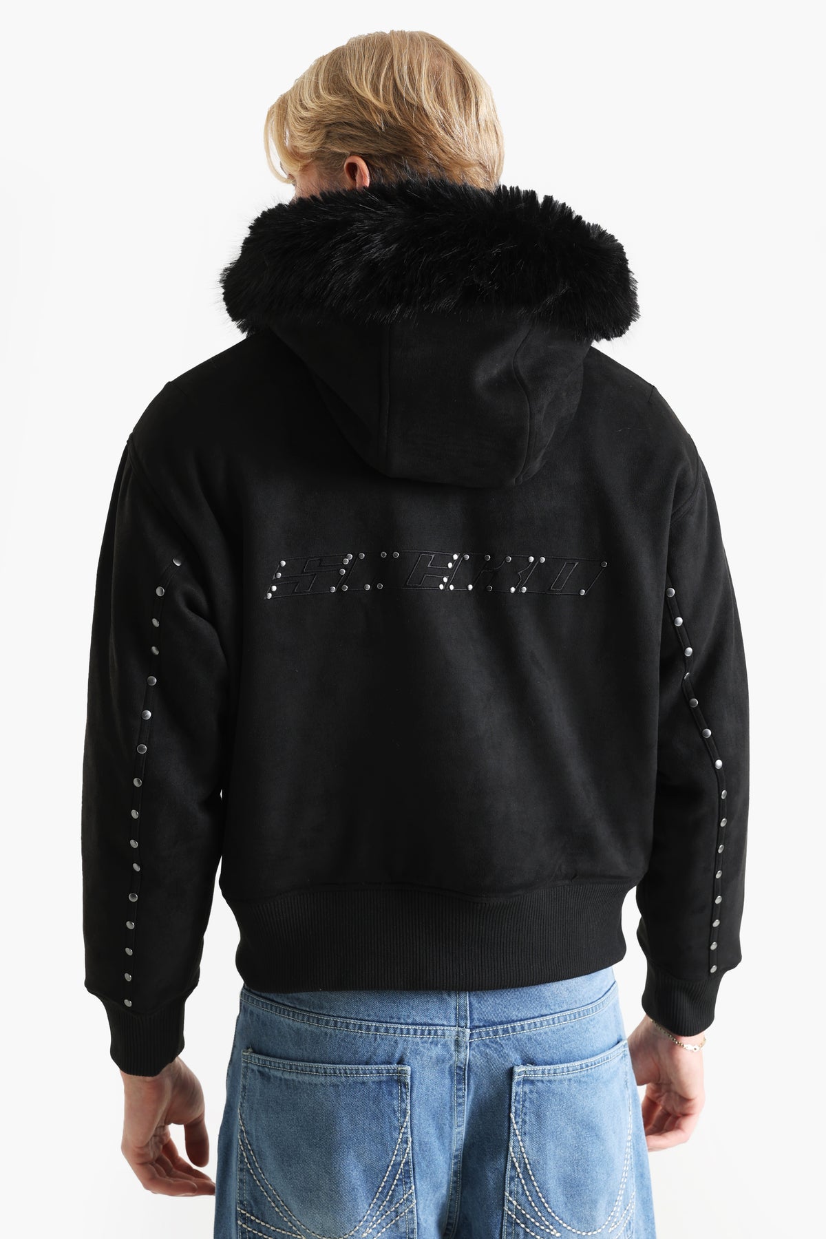 Kunstwildleder Bomberjacke - Schwarz