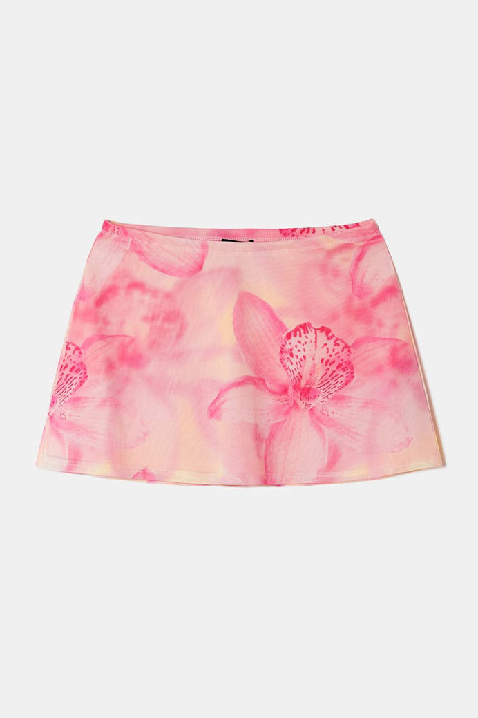 Mesh Minirock mit Innenshorts - Pink