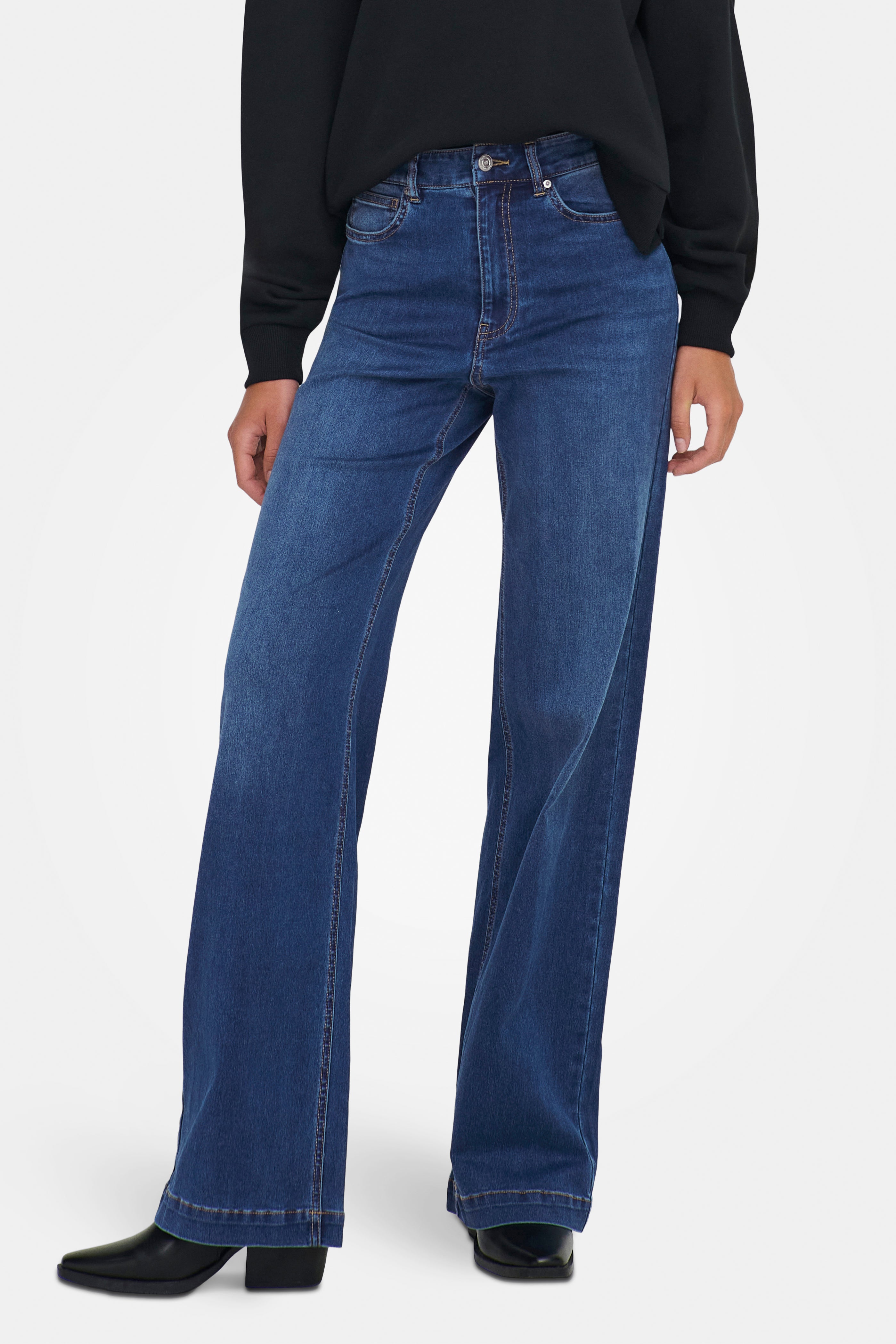 ONLMADISON Wide Leg Jeans L32 - Dark Blue Denim