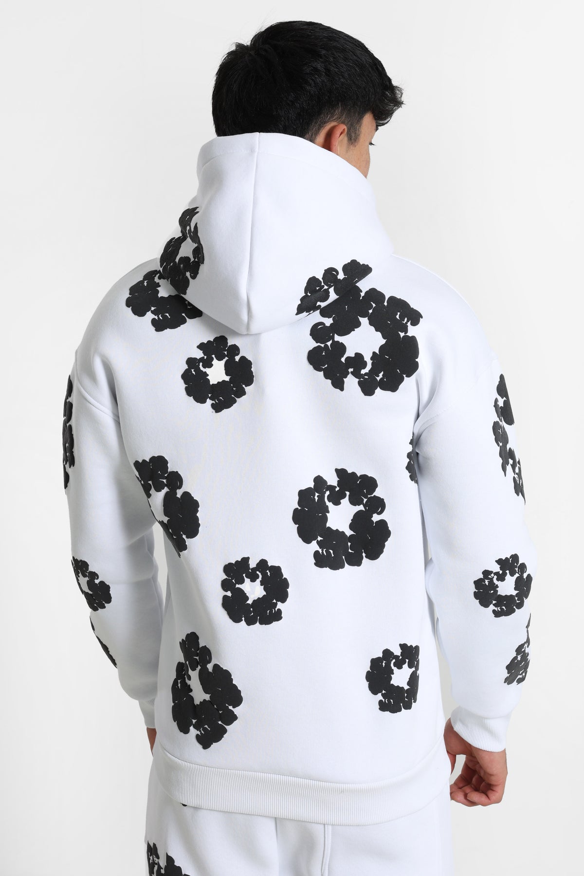 Kapuzensweatjacke - White + Black
