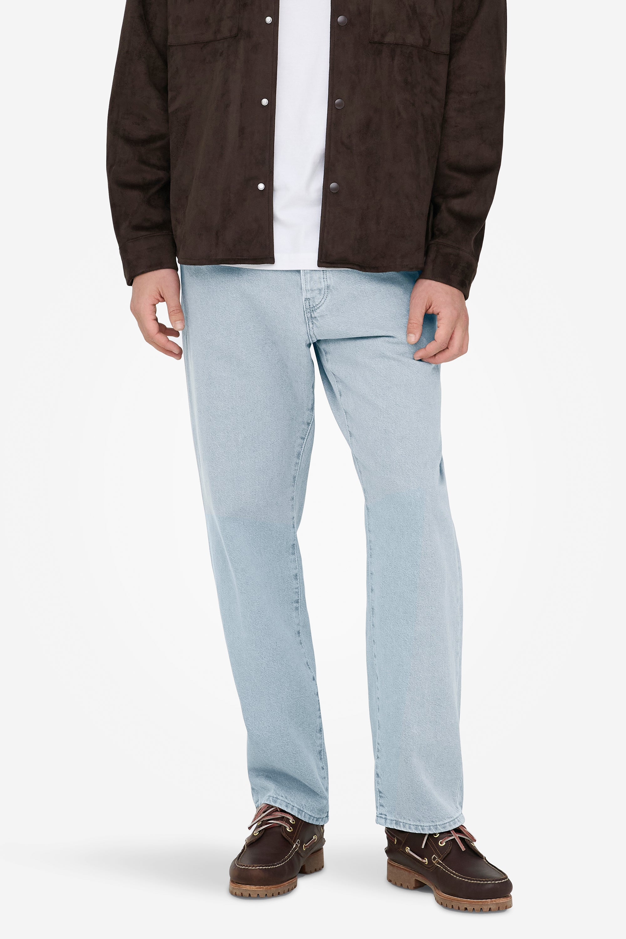 Edge Straight Loose Fit Jeans L32 - Light blue bleached Denim