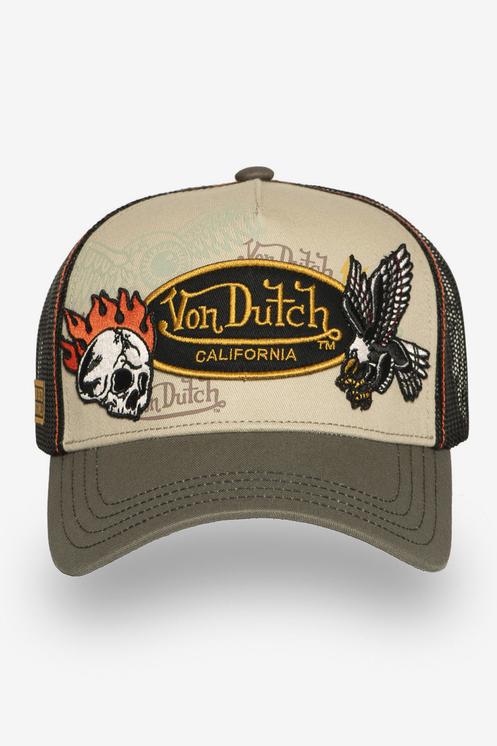 Trucker Cap / Snapback - Beige + Black + Grey