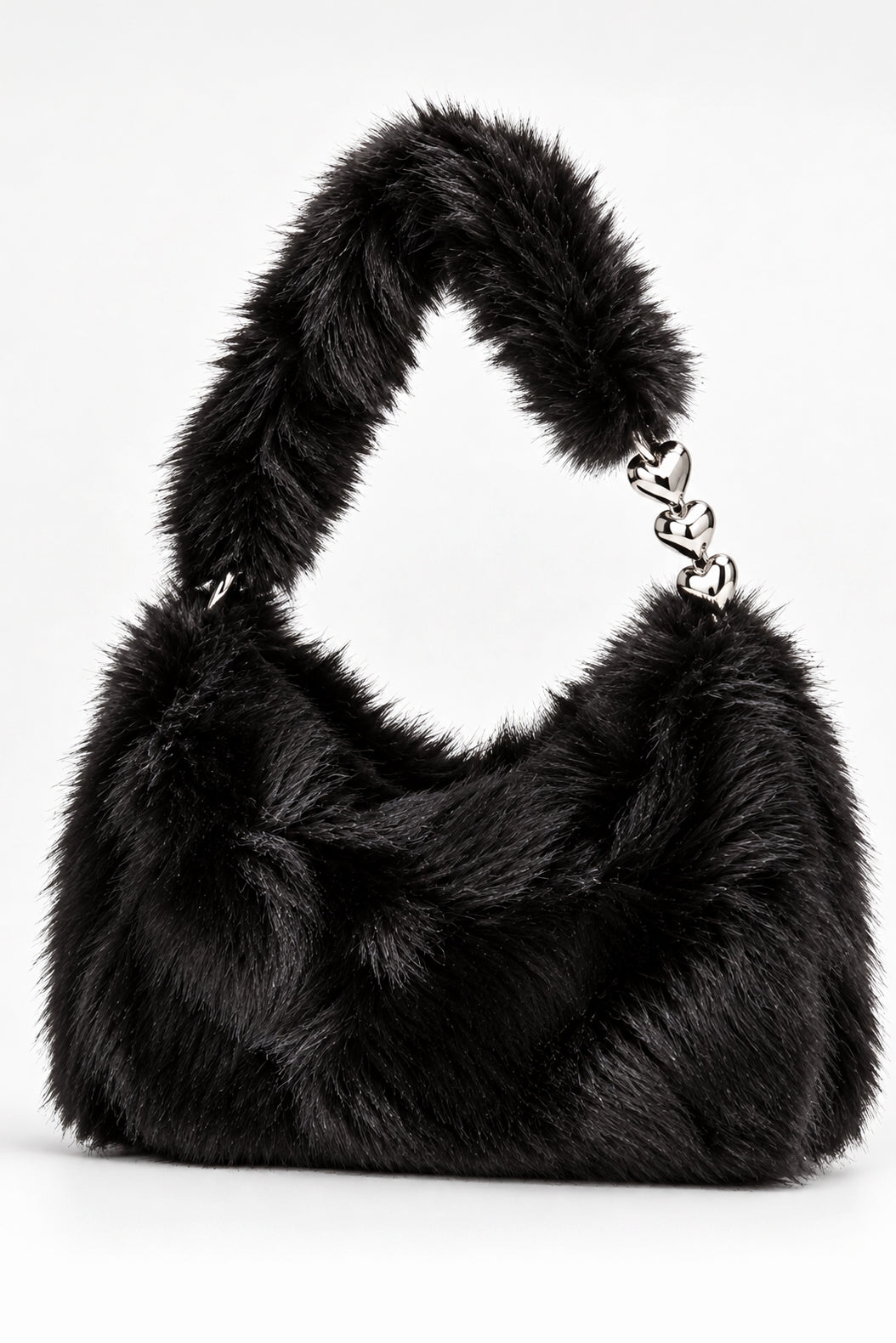 Kunstfell Handtasche - Black