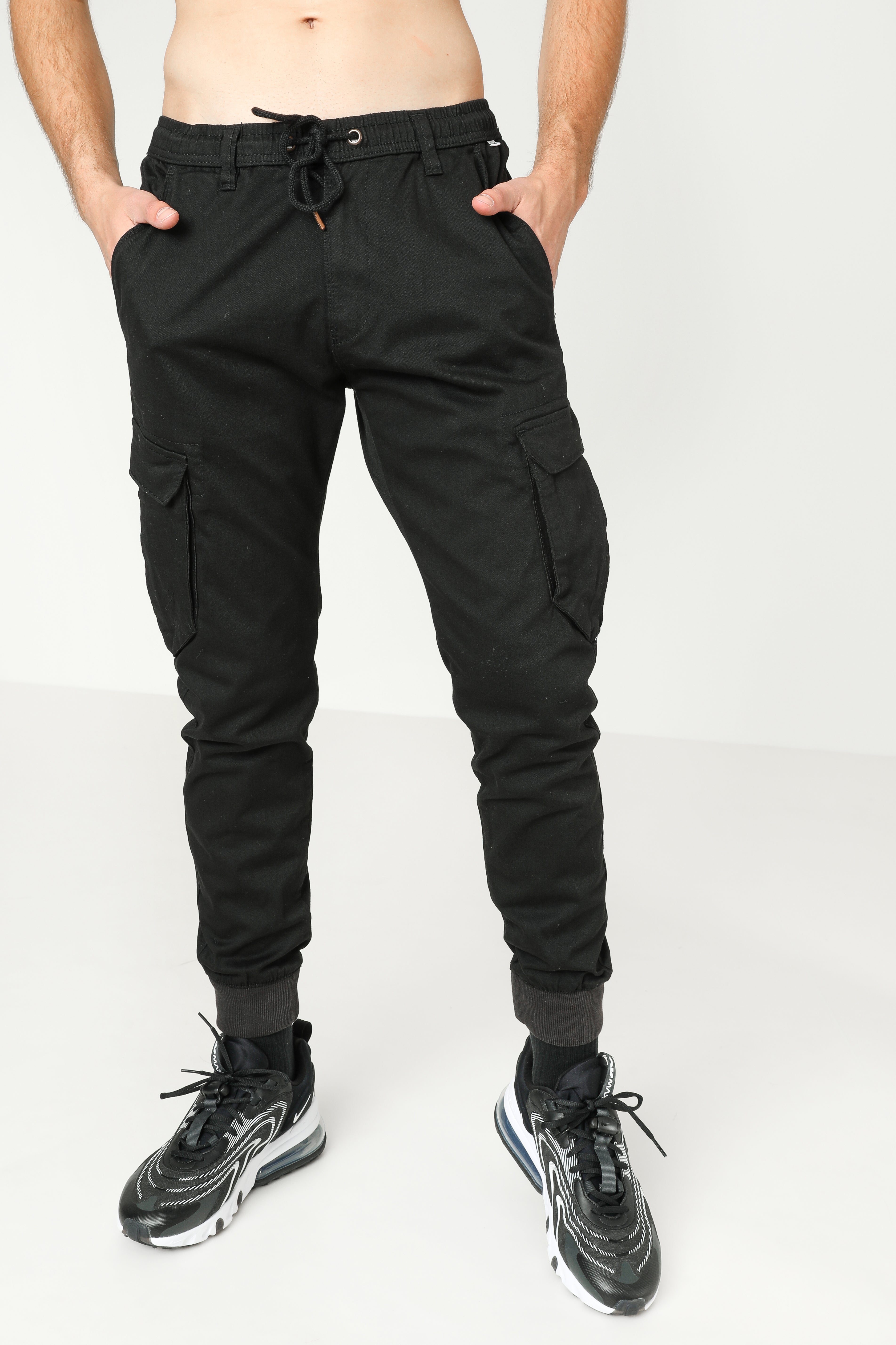 Reflex Rib Cargo Jogger Pant - Schwarz