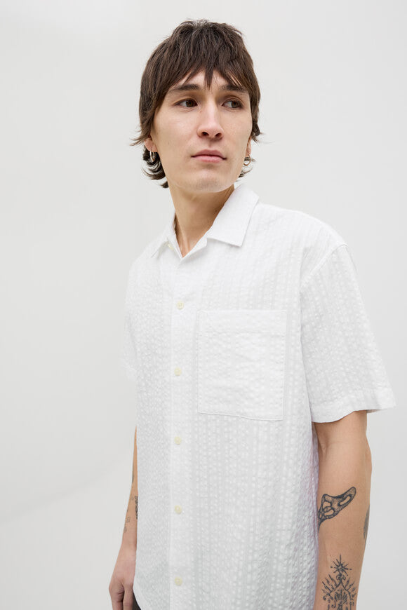 JPRCCEASTON Oversize Hemd aus Seersucker - White