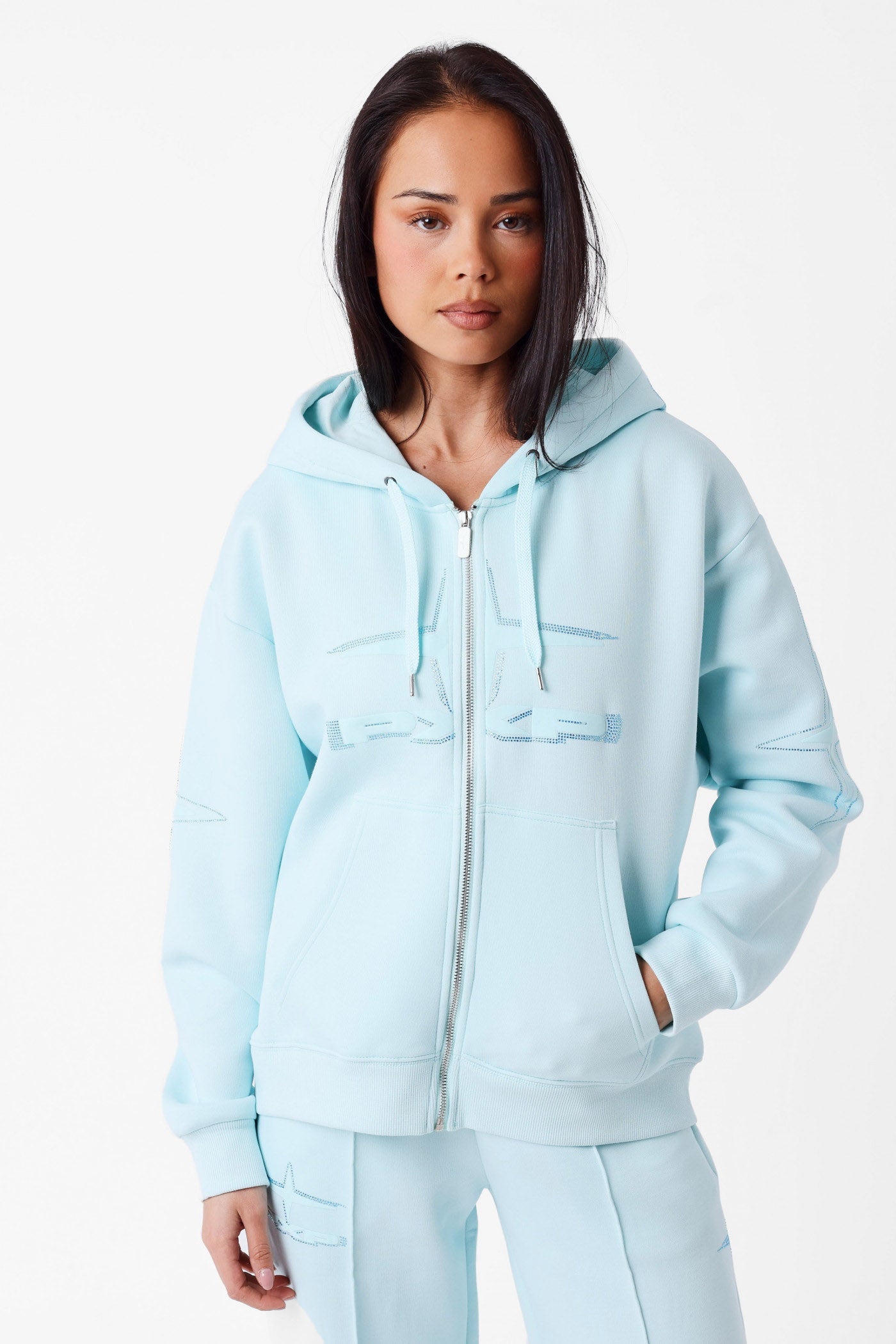 Kapuzensweatjacke - Türkis